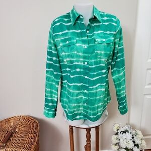 Women's Jones NY Batik Shirt MEDIUM Shirt EXCELLENT CONDITION